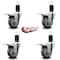 Service Caster 3.5'' Gray Poly Swivel 1-5/8'' Expanding Stem Caster Set Total Lock Brake, 4PK SCC-EXTTL20S3514-PPUB-158-4 - alternate 4